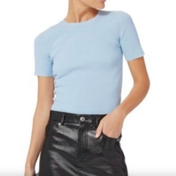 Pretty little baby blue ribbed tee!  Helmut Lang, NWOT, XS - Picture 1 of 11